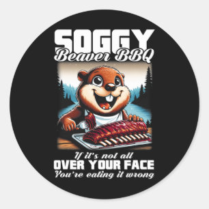 Graphic Soggy Beavers Awesome Animals Outfits For Classic Round Sticker