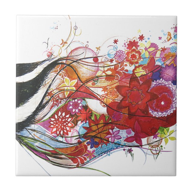 Graphic Sparrow Ceramic Tile (Front)