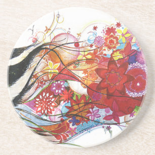 Graphic Sparrow Coaster