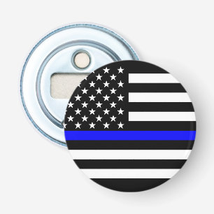 Graphic Thin Blue Line Display US Flag Bottle Opener