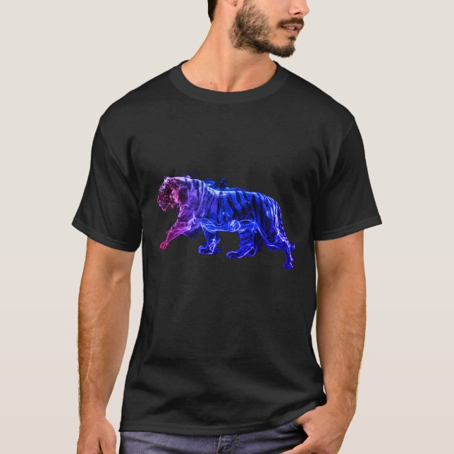 Graphic Tiger Images on a Short Sleeve T-Shirt (Front)