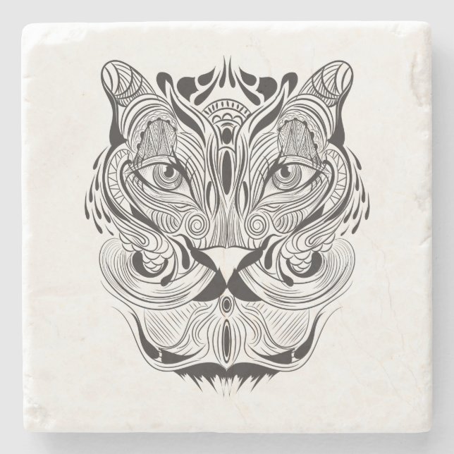 Graphic Tiger Stone Coaster (Front)