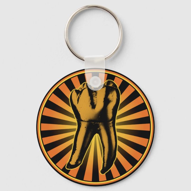 Graphic Tooth Emblem Key Ring (Front)