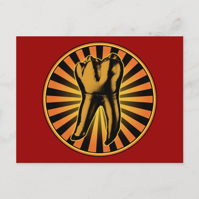 Graphic Tooth Emblem Postcard (Front)