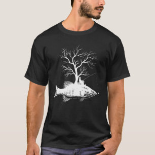 Graphic Tree Fishing Rod  Fish Smallmouth Bass 1 T-Shirt