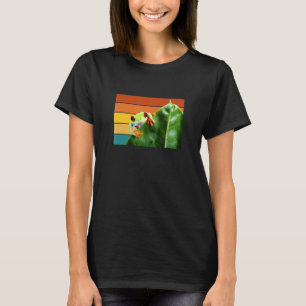 Graphic Tree Frog Fun Retro Look T-Shirt