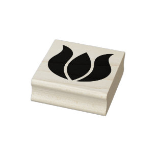 Graphic Tulip Flower Blossom Floral Design Rubber Stamp