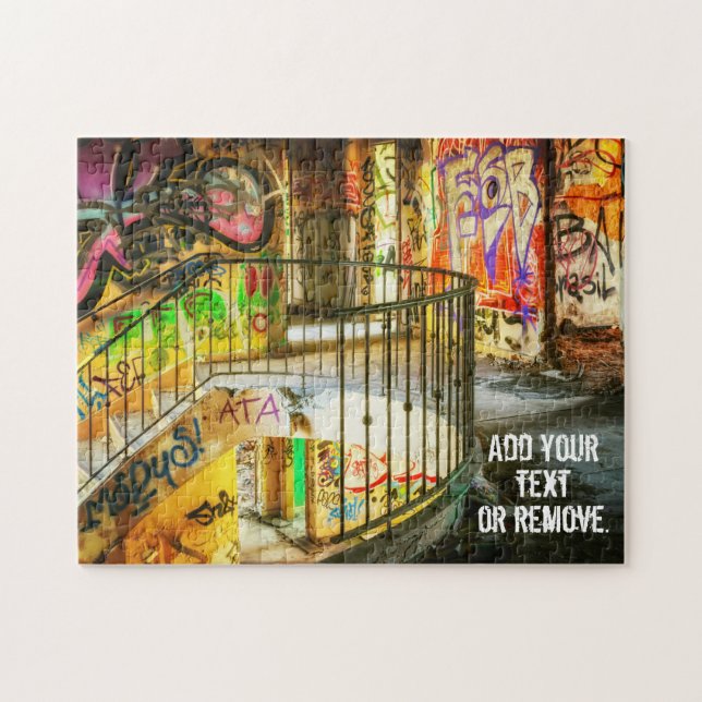 Graphic urban graffiti street art in a staircase. jigsaw puzzle (Horizontal)