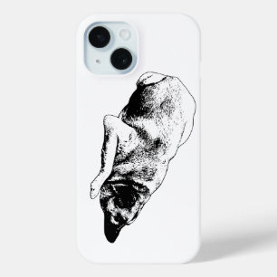 Graphic Vector Dog Adds Sleek Calm To Winter Tech iPhone 15 Case