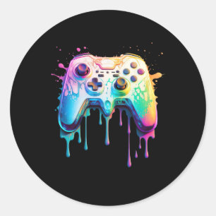 Graphic Video Game - Colourful Video Game Lover 1 Classic Round Sticker