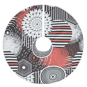 Graphic Vintage Abstract Illustration Elements Brushed Polyester Tree Skirt