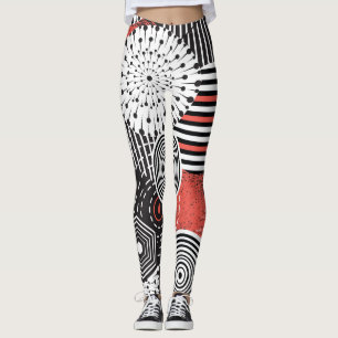 Graphic Vintage Abstract Illustration Elements Leggings
