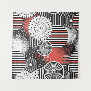 Graphic Vintage Abstract Illustration Elements Tapestry