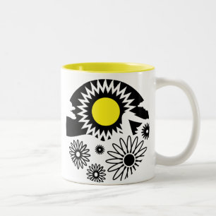 Graphic Virgo Flowers Sun Two-Tone Coffee Mug