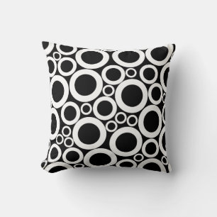 graphic white circles on black cushion
