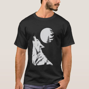 Graphic Wolf Howling Moon Forest Nature Animal Wil T-Shirt