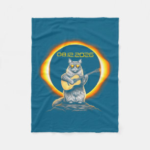 Graphic Womens Eclipse Cat Guitar 08 Fleece Blanket