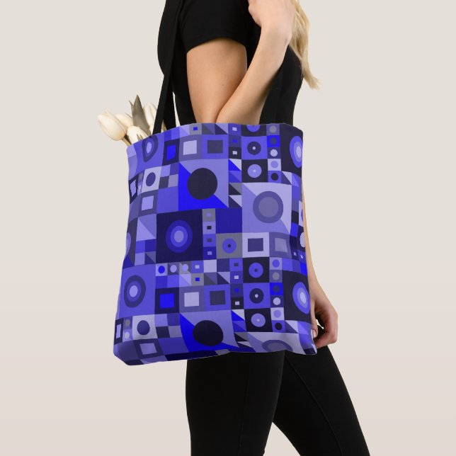Graphical blue colourful love for modern women tote bag (Close Up)