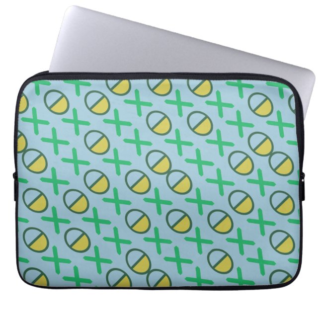 Graphical Code Icons Yellow Green on any Colour Laptop Sleeve (Front)