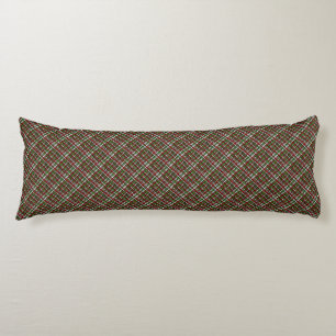 Graphical Diagonal Woven Burlap Green Red White Body Cushion