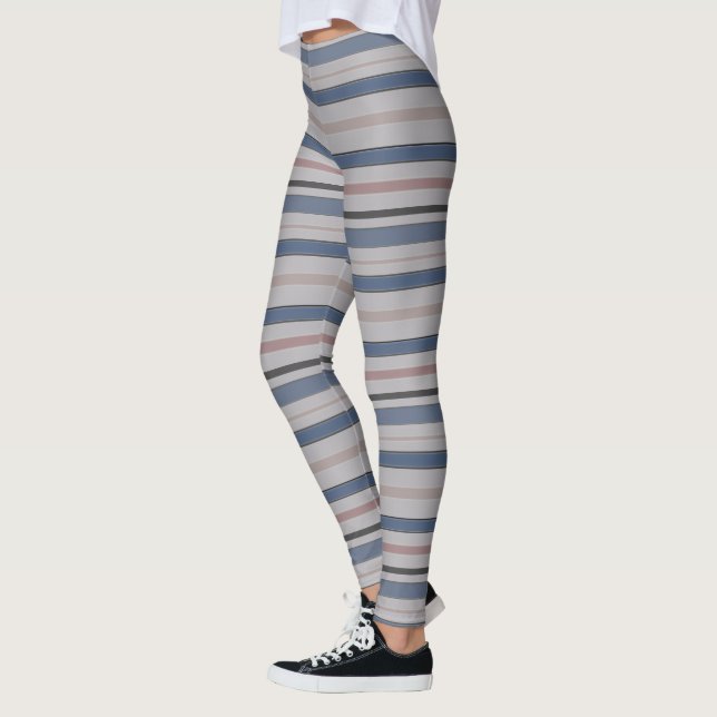 Graphical Horizontal Lines with Custom Colour Leggings (Left)