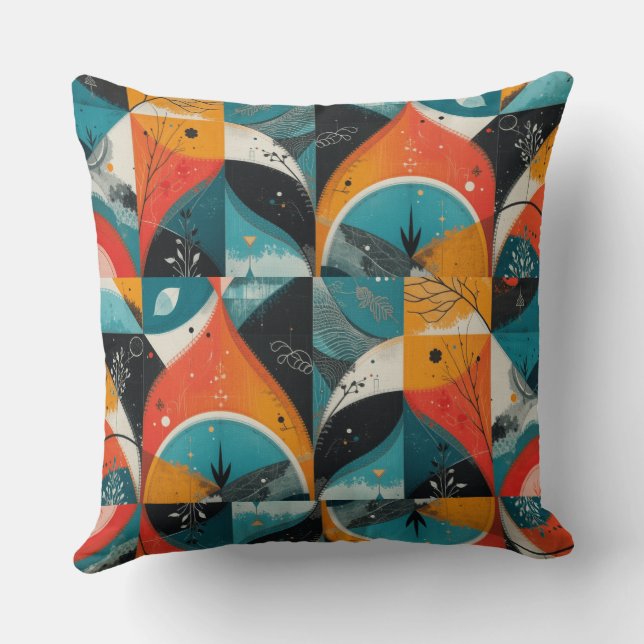Graphical Orange-Abstraction Cushion (Back)