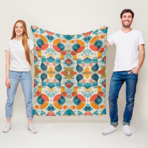 Graphical Orange-Abstraction Medium Fleece Blanket