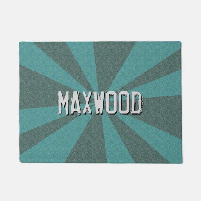 Graphical Rays Customisable any Colour any Name Doormat (Front)