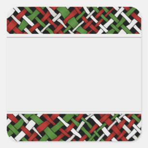 Graphical Woven Burlap Clean Labels