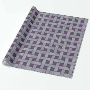 Graphical Woven Silver on Custom Purple Colour Wrapping Paper