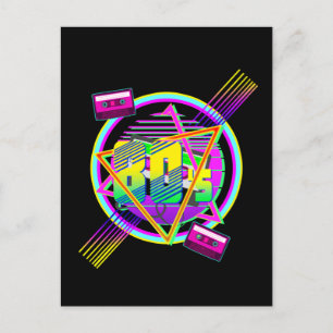 GRAPHICS 80S RETRO STYLE POSTCARD