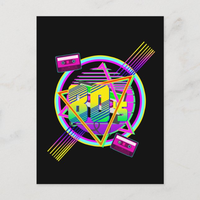 GRAPHICS 80S RETRO STYLE POSTCARD (Front)