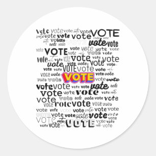Graphics Encouraging Voting Men Women Vintage Stic Classic Round Sticker