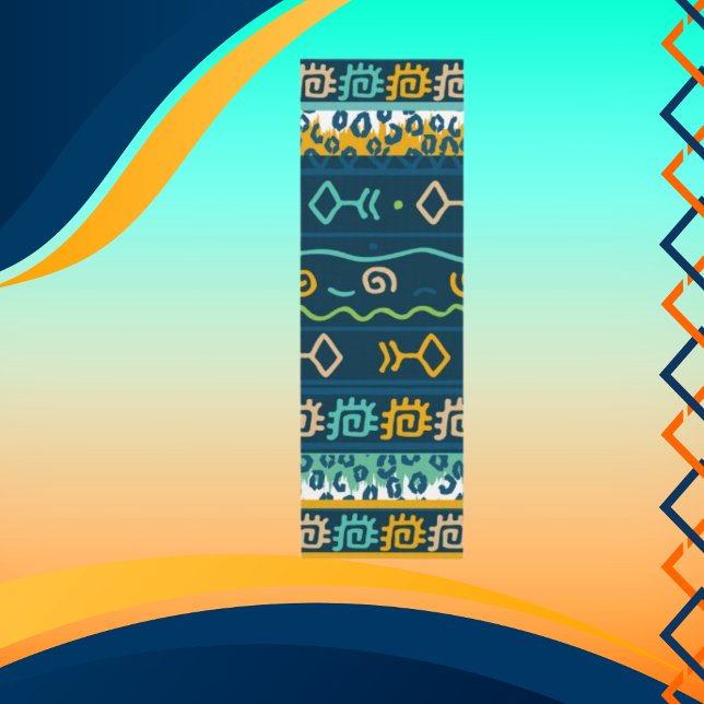 Graphics Fish with Geometrics on Dark Blue  Yoga Mat (Creator Uploaded)