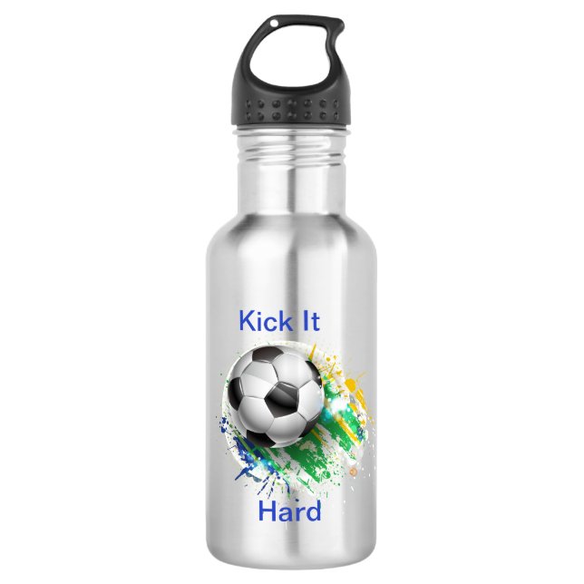 Graphics soccer Ball Water Bottle (Front)