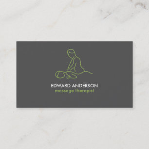 Graphite Grey Massage Therapy Masseuse Spa Male Business Card