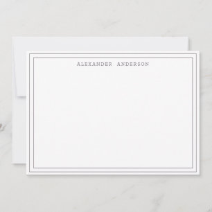 Graphite Grey Modern Professional Double Border Card