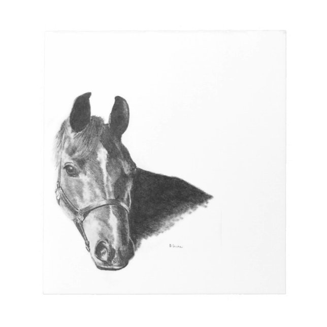 Graphite Horse Head Notepad (Front)