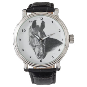 Graphite Horse Head Watch