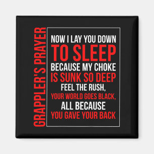 Grapplers Prayer Lay Down Jiu-Jitsu Design On Back Magnet
