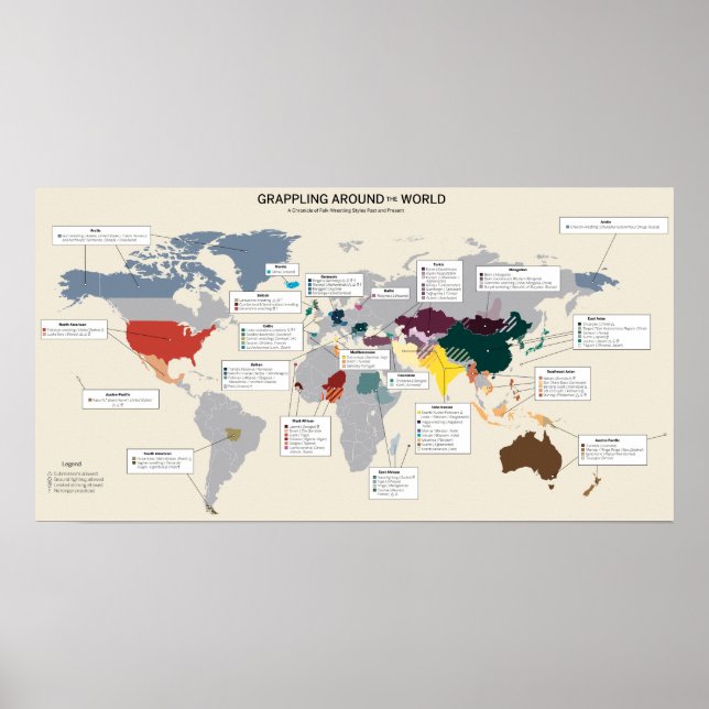 Grappling Around the World Poster (Front)