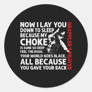 Grappling MMA Jiu Jitsu BJJ Brazilian Jujitsu Classic Round Sticker