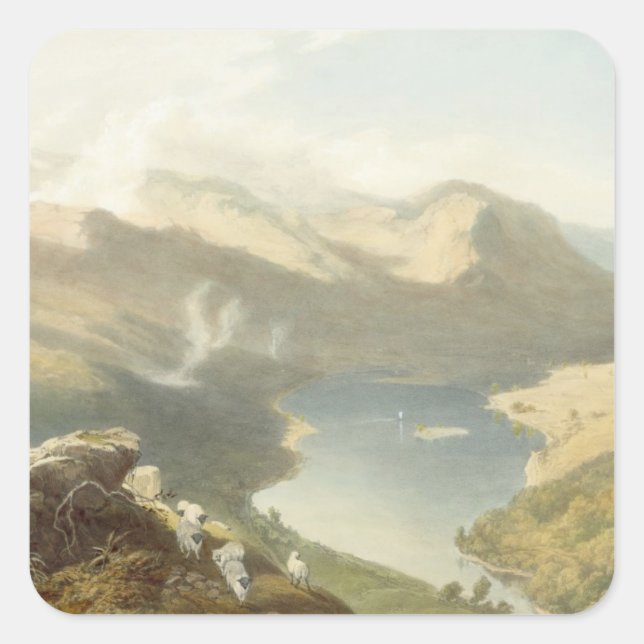 Grasmere from Langdale Fell, from 'The English Lak Square Sticker (Front)