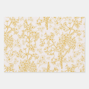 Grasmere Garden Vintage Modern Botanical Pattern  Wrapping Paper Sheet