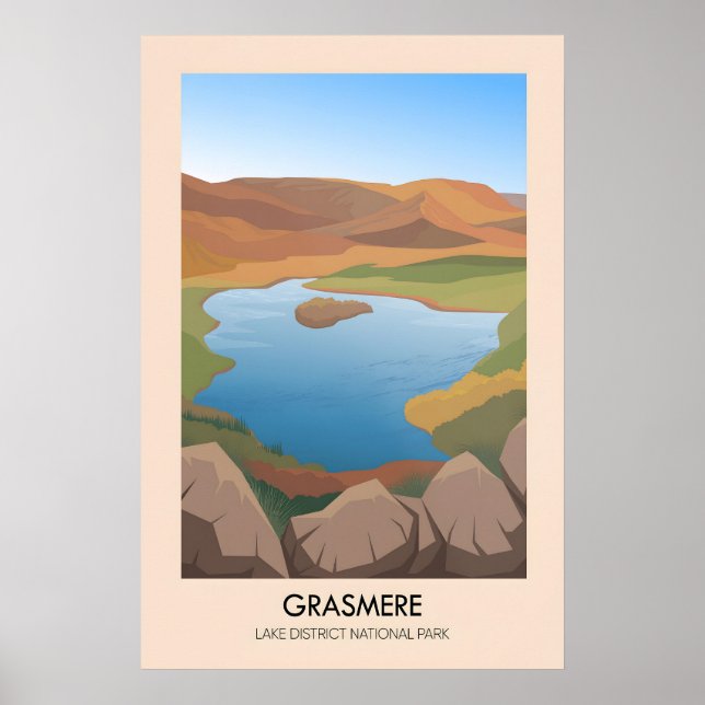 Grasmere Lake District Travel Poster (Front)