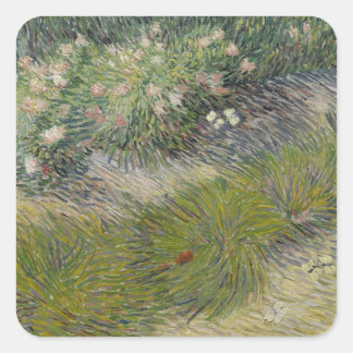 Grass and Butterflies by Vincent van Gogh Square Sticker