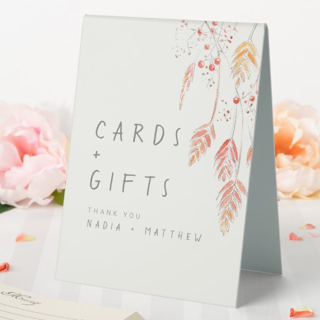 Grass berries fall wedding cards and gifts sign (In SItu (Wedding))