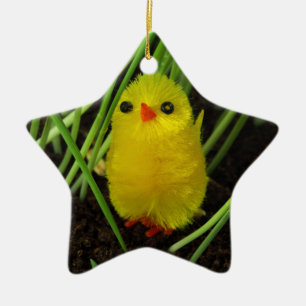 grass chick ceramic ornament