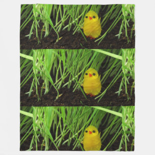 grass chick fleece blanket throw