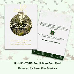 Grass Christmas Tree Ornament Foil Holiday Card